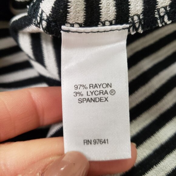 J Jill Womens Wearever Long Sleeve Striped Top Size 2X Black Casual Everyday - Picture 4 of 9